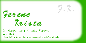 ferenc krista business card